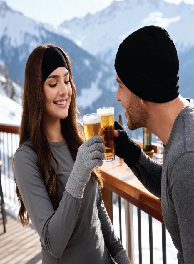 Avantic Baby Alpaca Wool Cuffed Beanie for Men & Women - Double-Layered Winter Hat for Skiing & Snowboarding Black - Image 3